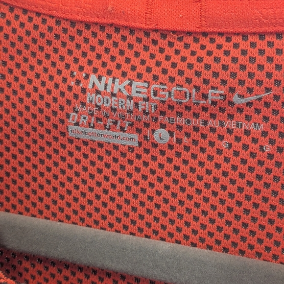 Nike Golf Dri-Fit Men's Orange Black Polo Shirt - Picture 3 of 8
